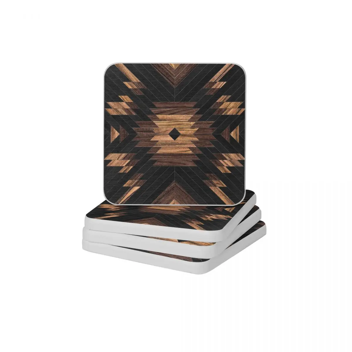

Urban Tribal Pattern No.7 Aztec Wood Natural Diatomite Square Round Coaster Water Absorption Cup Bonsai Mat Soap Pad 10x10cm