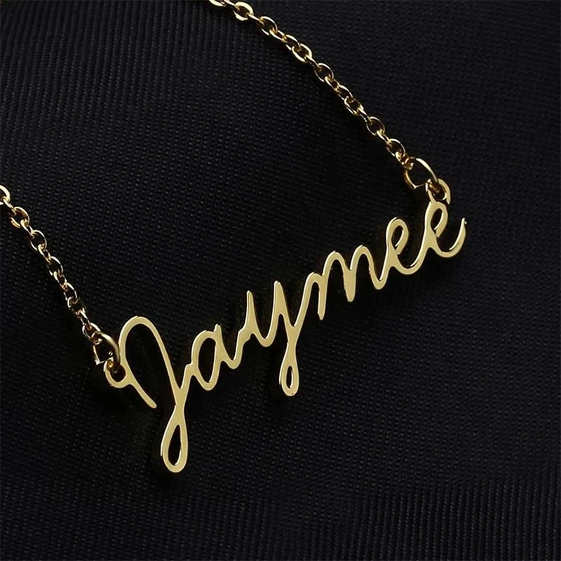 Персонализированные курсивные ожерелья с шрифтом для женщин чокер именем на
