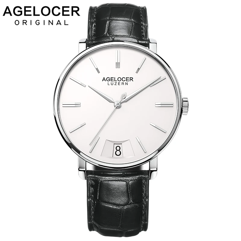 AGELOCER оригинальные кварцевые часы Для мужчин Топ Роскошные Брендовые мужские