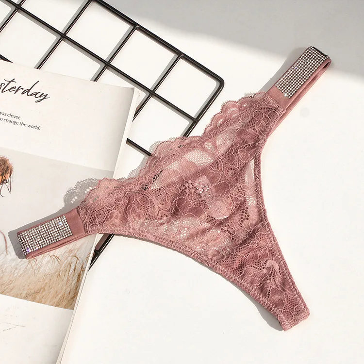 

European and American Sexy Diamond Lace Girls Thongs Ultra-thin See-through Ladies Sexy Thongs High Quality Sexy Ladies Thongs