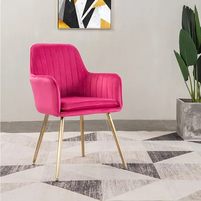 

Nordic style INS iron art dining chair nail armchair girl heart makeup table net red chair modern simple home sofa