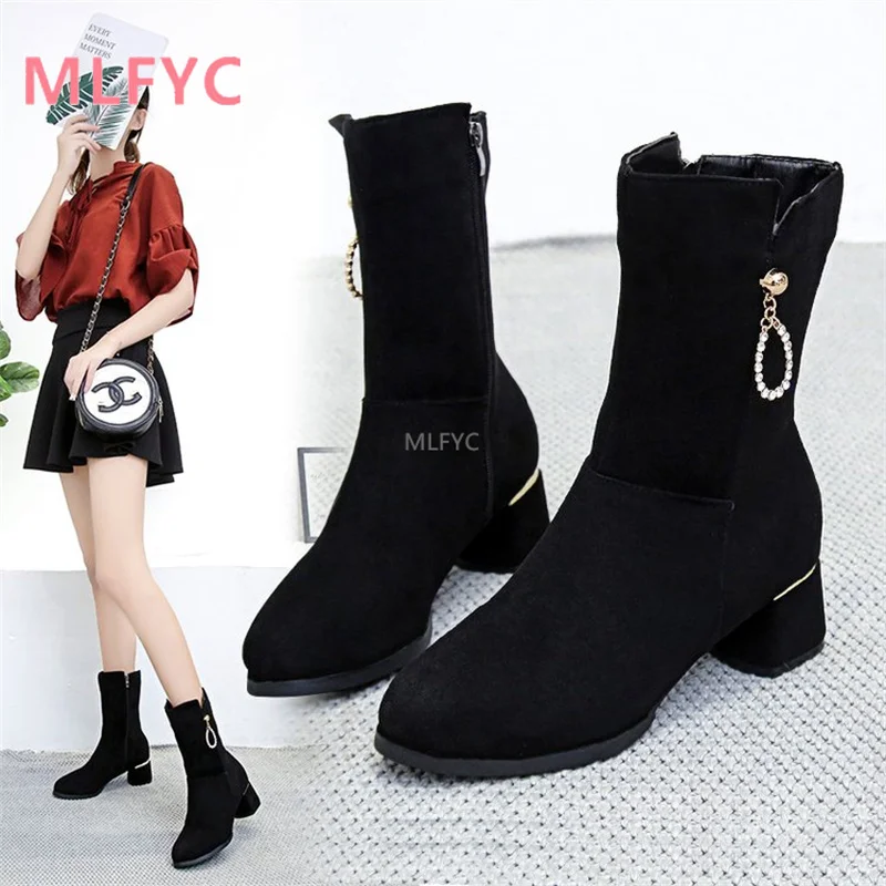 

Женские ботинки, новинка 2021, обувь из матовой замши, ботинки мартинсы, женская обувь, короткие ботинки для мам, хлопковая обувь