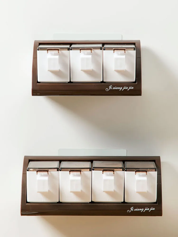 Стеллаж для соли без сверления Бытовой Настенный подвесной контейнер специй |