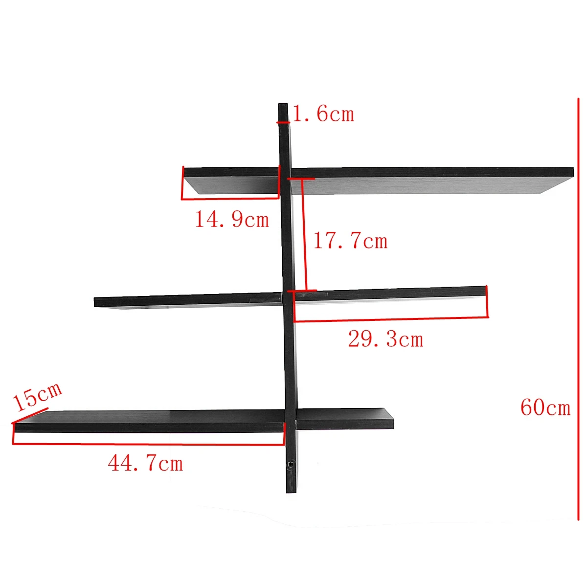 

Set of 7 Home Retro T-Shaped Floating Wall Shelves Book Shelf CD DVD Storage Display