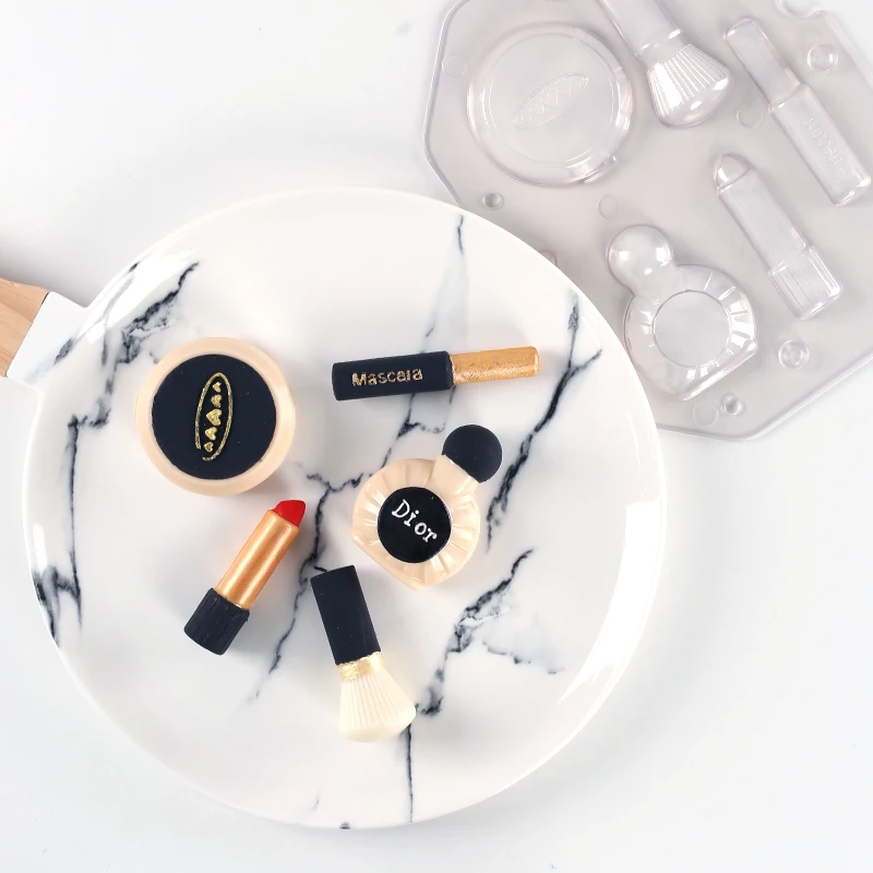 3D косметика форма для шоколада Объемная губная помада тушь ресниц конфеты