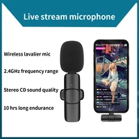 wireless lavalier microphone for iphone type c android phone recording live stream vlog auto connected sync professional mic