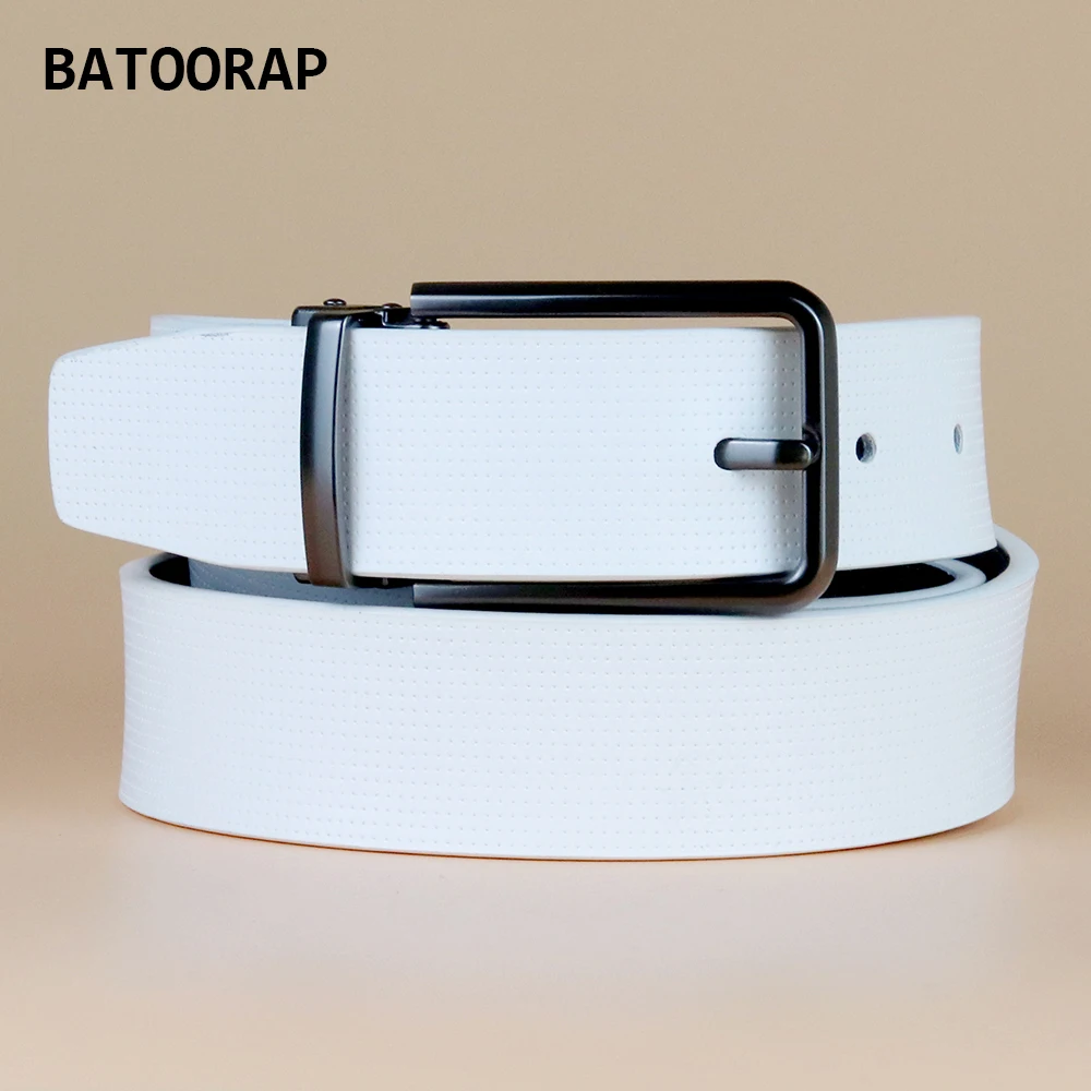 New Designer Luxury Golf Belt Men Pin Buckle Metal Causal Jeans Trouser Strap Male Fashion Mens White Belts 33CM Width ZKY-HW001