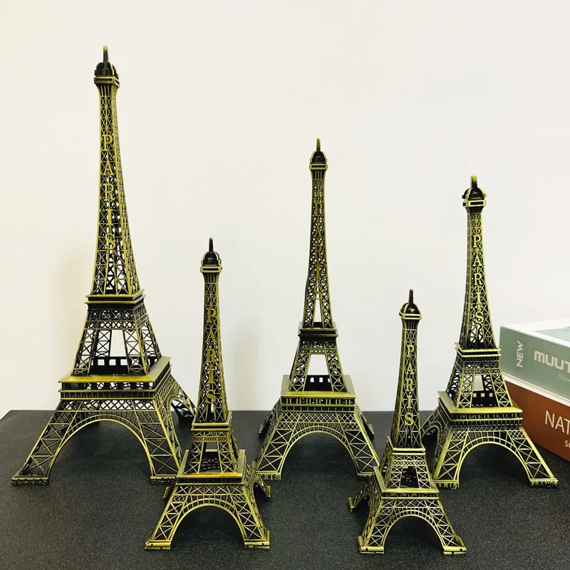 8-15cm Paris Tower Plastic Bronze Crafts Home Desktop Model Decor Souvenir Figurine Statue France Retro Decorations | Дом и сад