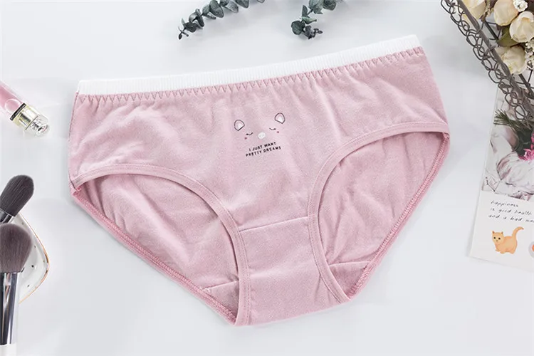 Children Cotton Underwear Cute Cartoon Print Panties Young Girls Short Briefs Breathable Underpants Teenage Girls Soft Panties