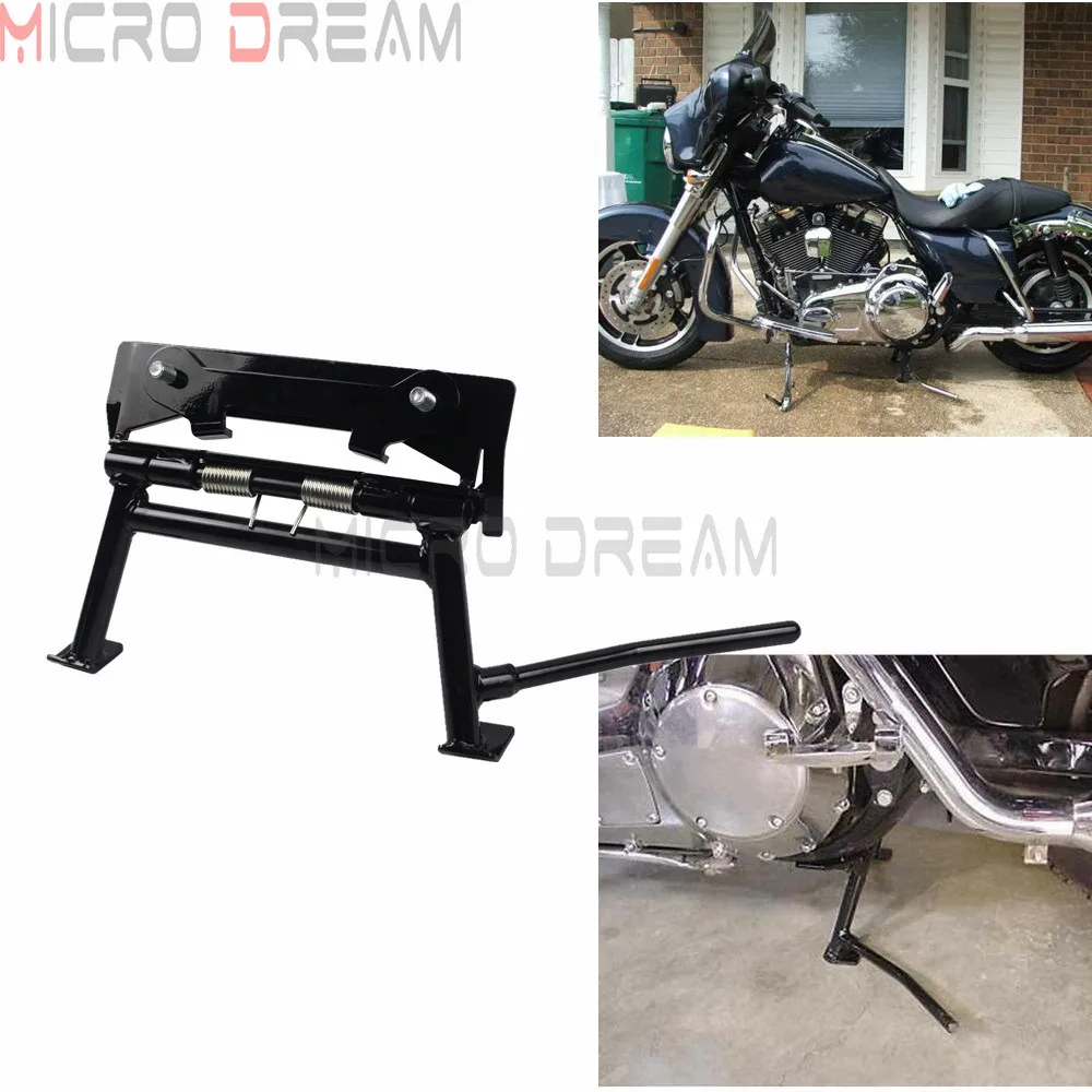 Черная стальная Центральная стойка для мотоцикла Harley Touring Electra Glide Road King FLHTS FLHR FLT