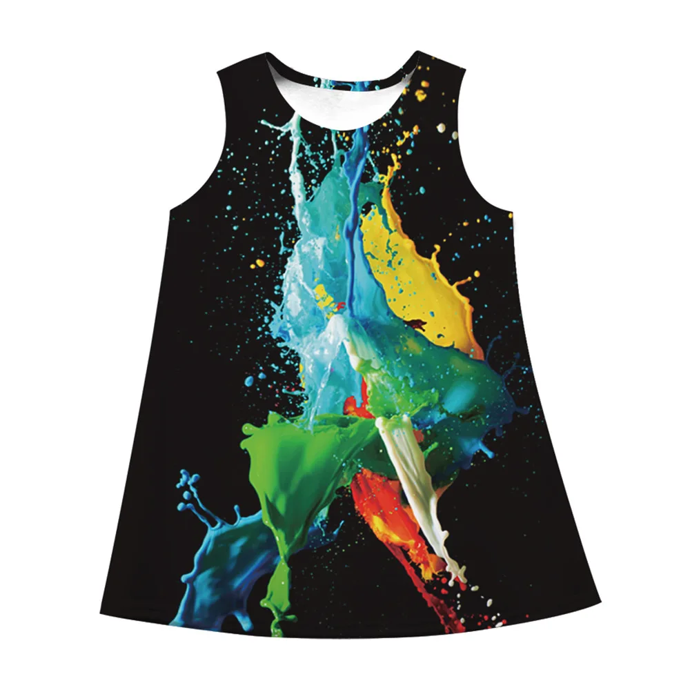 Разноцветные платья для девочек Летнее платье без рукавов Платье принцессы с