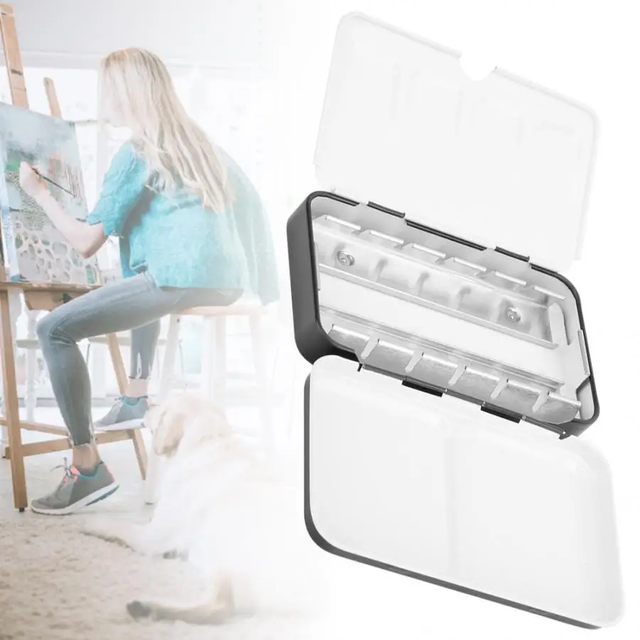 Портативная однотонная коробка для акварели принадлежности поддона пигментные