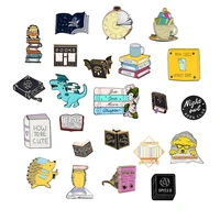 books theme series enamel pins bookish literature lover nerd backpack brooch badges wholesale hat gifts for students friends