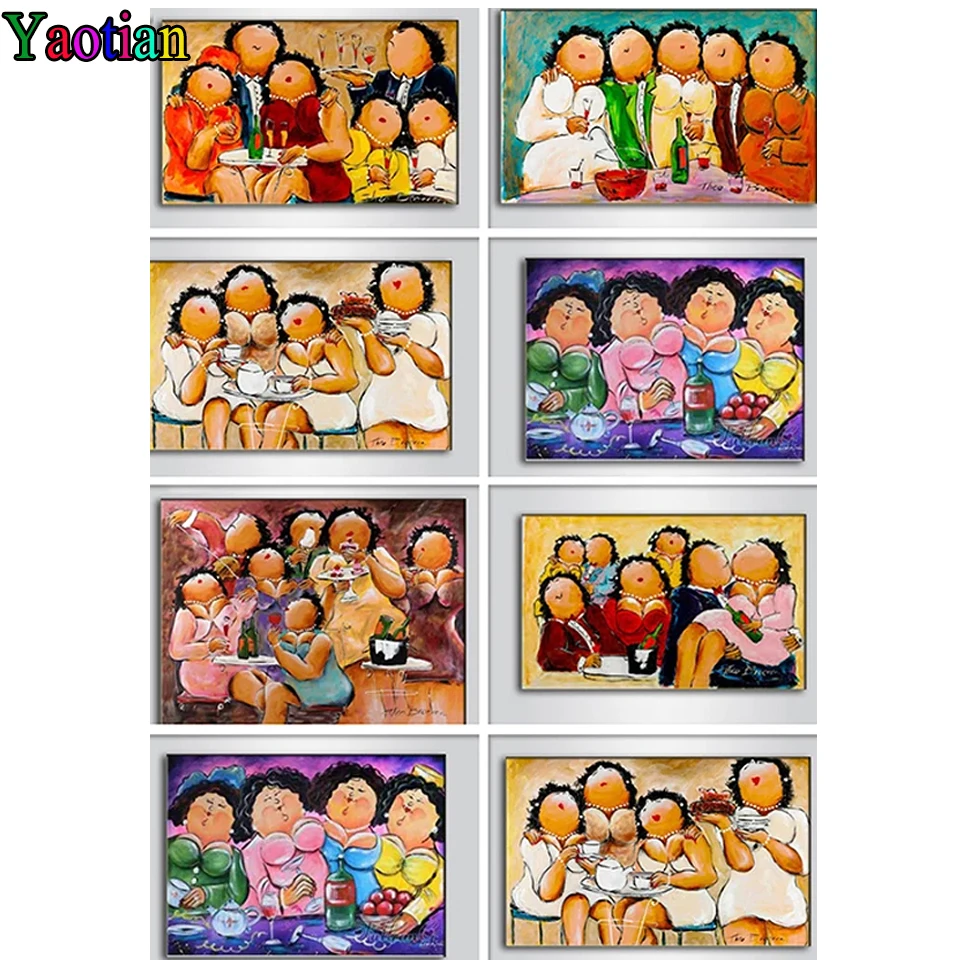 

Полноразмерная/круглая алмазная живопись 5D «сделай сам», мультяшная картина с толстыми стразами, 3D Алмазная Вышивка крестиком, инкрустиров...