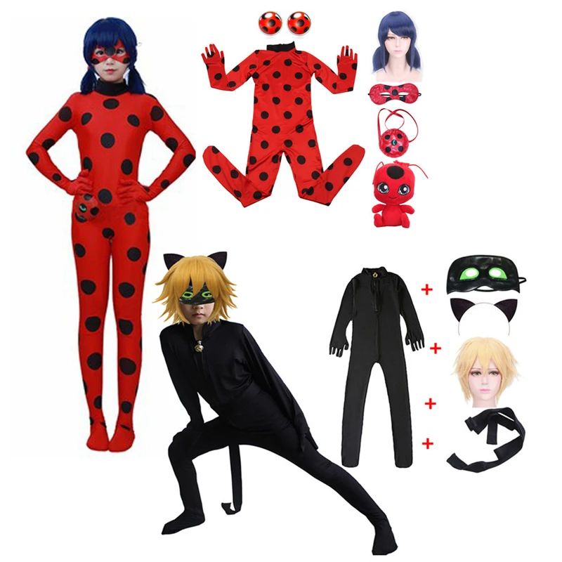

Рождественские Модные женские костюмы для девочек, пасхальный комбинезон для косплея с насекомыми черными котами, детские костюмы из спанд...