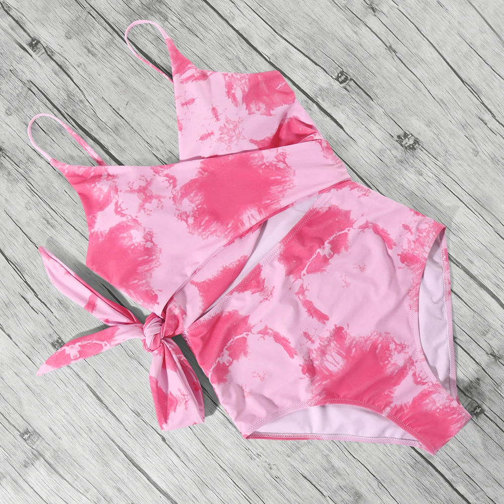 

Цельный купальник 2020, бикини на шнуровке, цельный купальный костюм, сексуальное боди с вырезом на шее, монокини, Леопардовый купальник для ж...