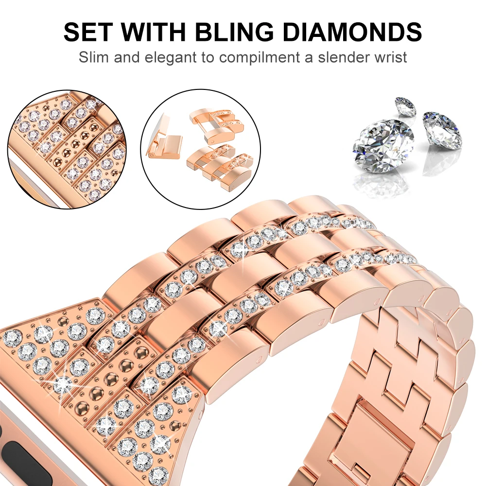 For Apple Watch series 654321SE men and women diamond strap iwatch band 44mm 40mm 42mm 38mm stainless steel diamond bracelet