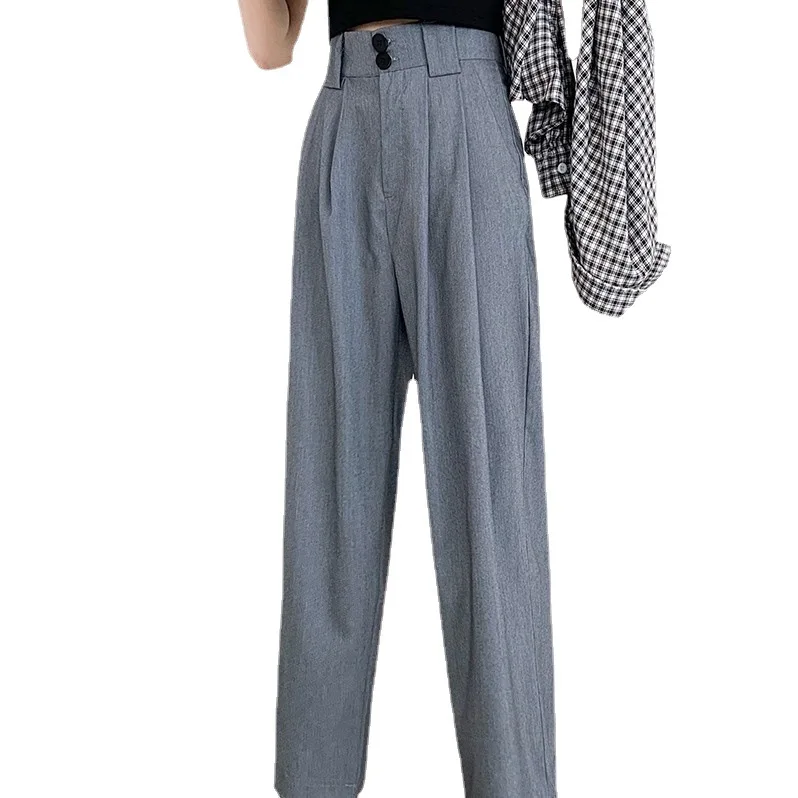 

TVVOVVIN Grey Harem Pants Women's Spring Loose High Waist Slim Solid Color Casual Ankle-length Pants 2021 New MUMZ