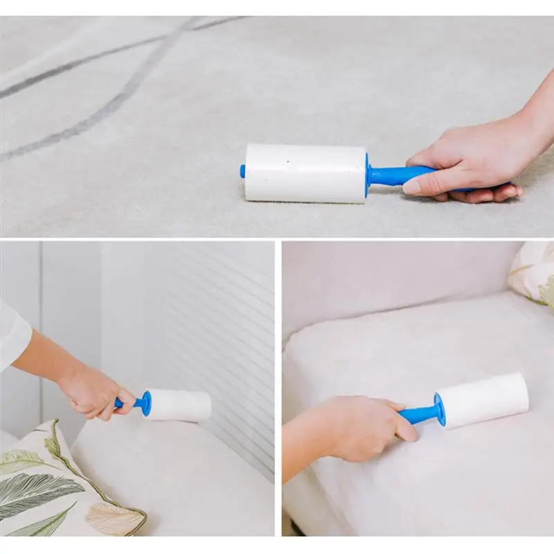 

3 Rolls+1Handle Sticky Paper Roller Super Sticky Clothes Lint Rolling Remover Sofa Curtain Fabric Pet Hair Dust Fuzz Removal