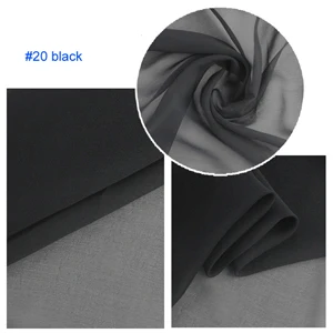 20 black 100 см* 114 см гладкий шелк материал Жоржет прозрачные ткани платье Шарфы материал шелк шифон - Цвет: 20 black