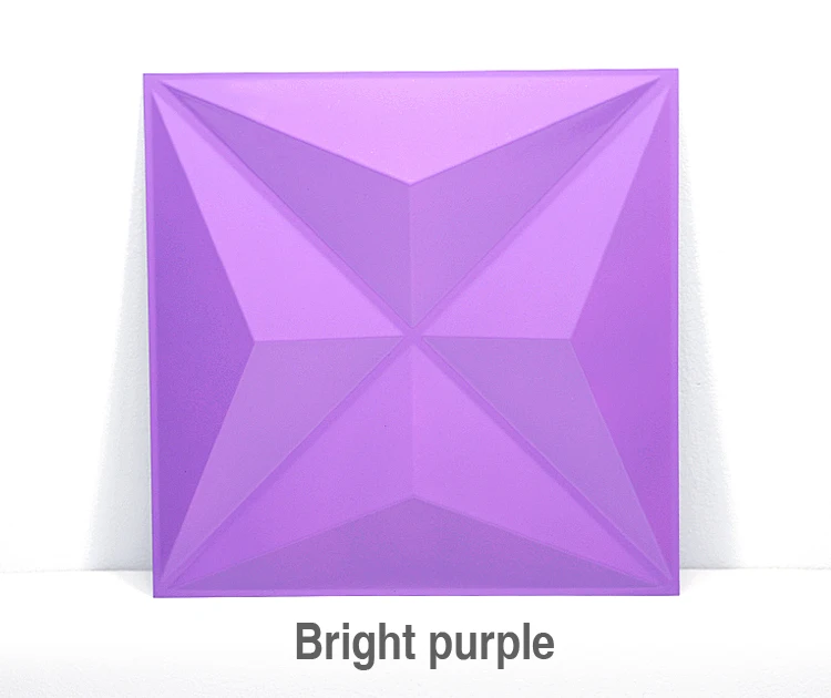 Bright purple 30x30 см 3D Художественная настенная панель, алмазная блестящая Звезда, резьба по дереву, цветок, тисненый 3D перламутровый красочный свадебный Декор, Настенная Наклейка - Цвет: Bright purple