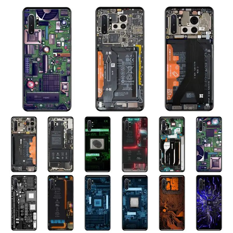 

Motherboard Circuit Board Phone Case For Samsung Note 7 8 9 20 Note 10 Pro lite 20ultra M20 M10 Case