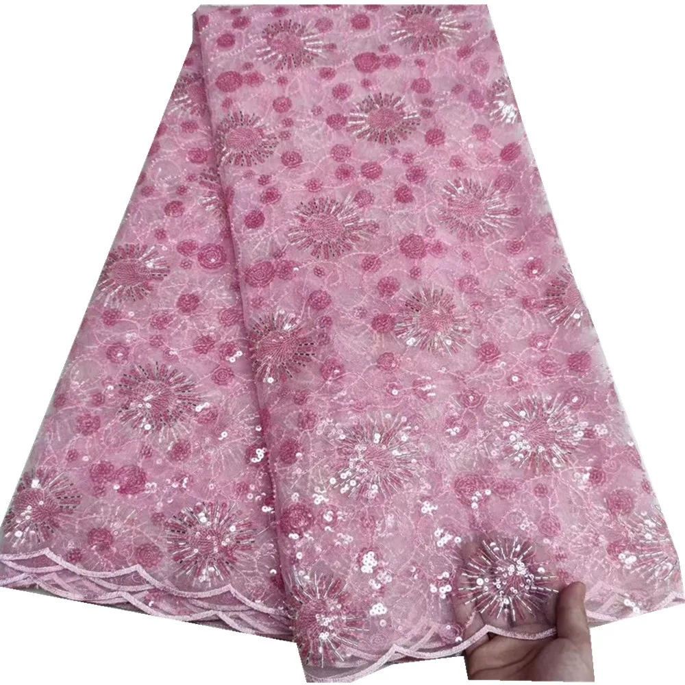 

Африканская кружевная ткань с блестками, 2021, высококачественные бусины, нигерийская Свадебная вышивка, французская Тюлевая кружевная ткан...