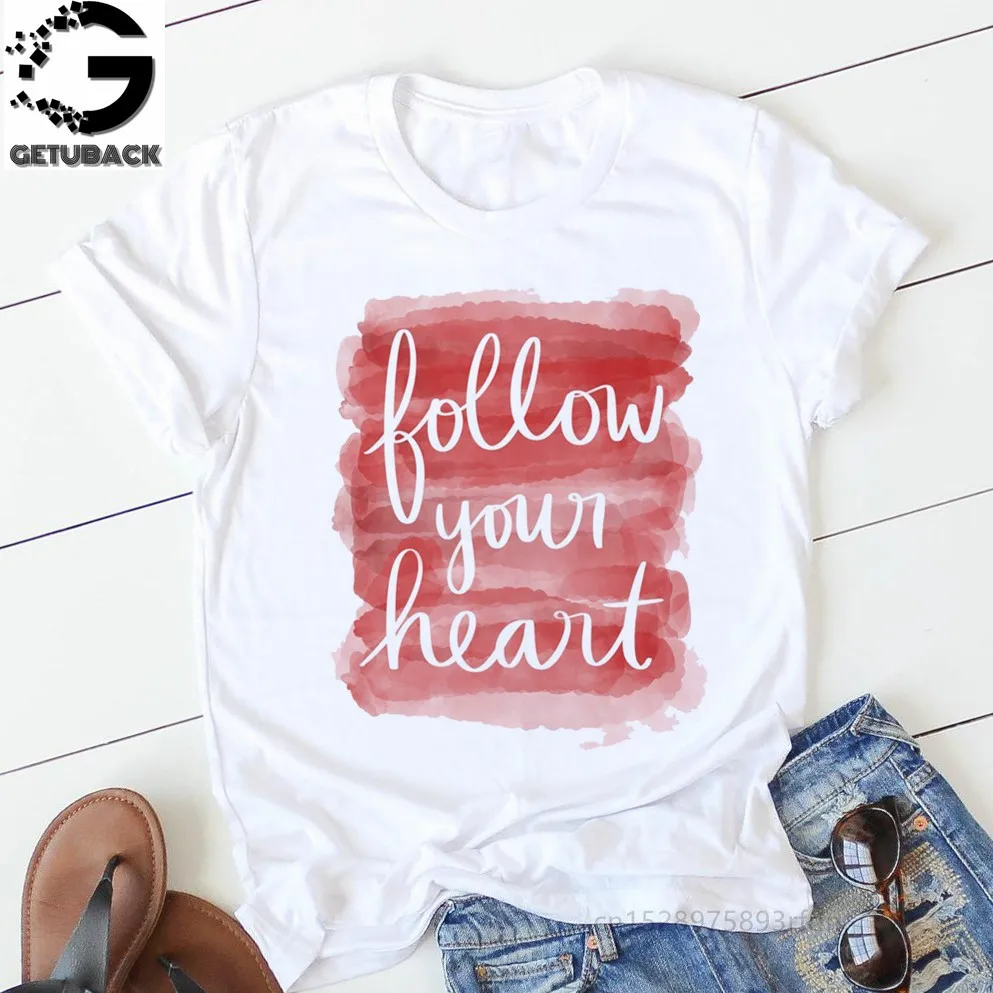 

Pink Heart Flower Print Women Tshirt Casual Funny Gift 90s Lady Yong Girl Tops Tee,Drop Ship S-894 Valentine's Day Gift