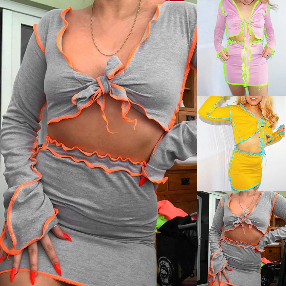 Для женщин с бандажным лифом и пэчворком v-образный вырез Клубное одинаковые