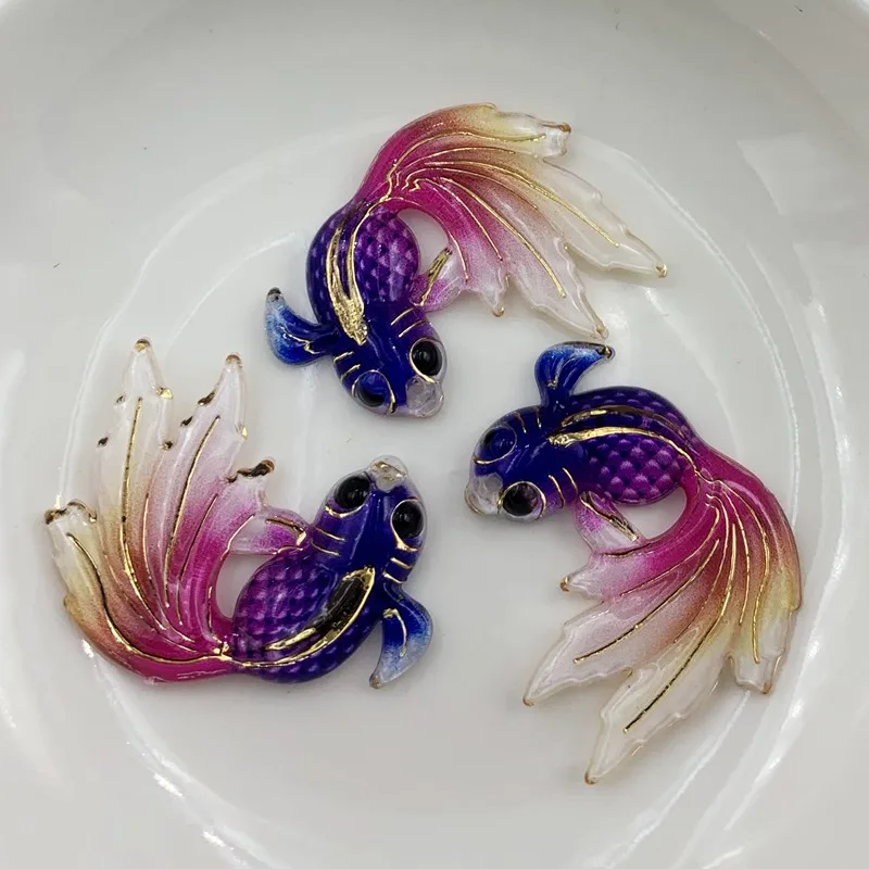 10 шт. Акриловые стразы рыбки для женщин Броши Подвески яркий Карп и золотая рыбка