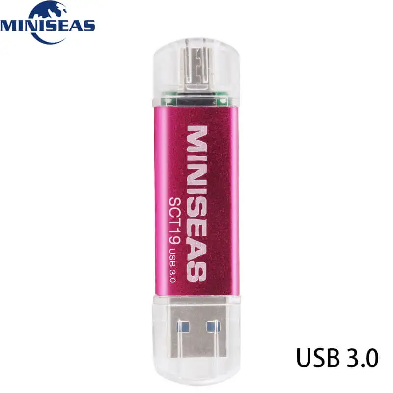 pink Usb 3,0 Miniseas OTG USB флеш-накопитель для смартфонов/планшетов/ПК 8 ГБ 16 ГБ 32 ГБ 64 Гб 128 ГБ флеш-накопитель высокоскоростной флеш-накопитель - Цвет: pink