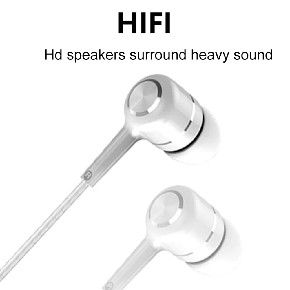 Портативные наушники EOR V5 проводные Hi Fi вкладыши с микрофоном подходят для iphone и