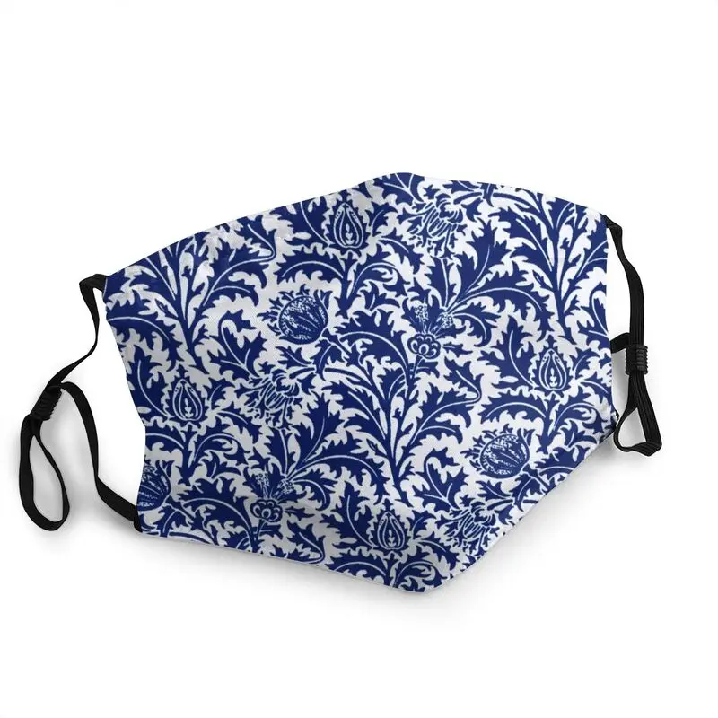 

Breathable William Morris Thistle Damask Mask Adult Floral Textile Pattern Mask Men Women Anti Haze Protection Respirator Muffle
