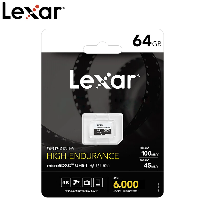 Lexar высокая выносливость Micro SD карта 667x памяти 32 Гб TF 64 SDXC UHS-II 100 МБ/с./с