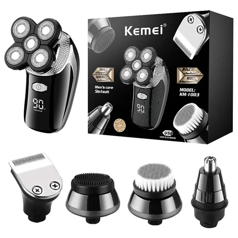 

5in1 wet/dry shaving machine professional Shaver Rechargeable Electric Razor For Men hair/nose/beard/ face grooming kit