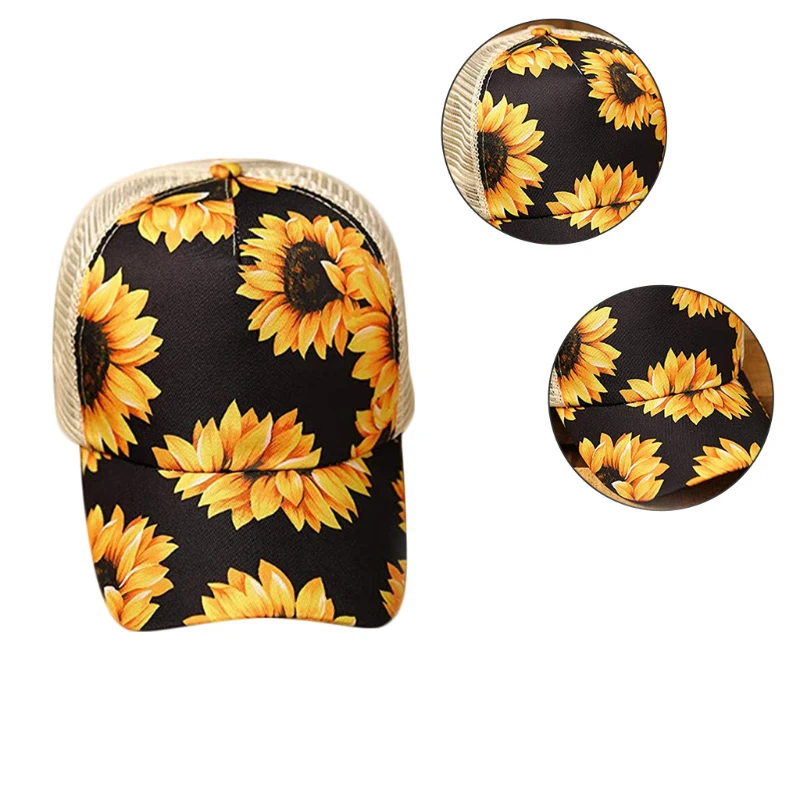 Бейсболка с подсолнухами в радужную полоску|Мужские бейсболки| |