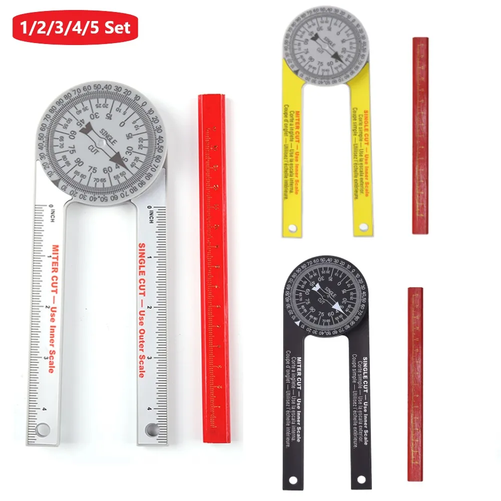 

Miter Saw Protractor ABS 360-Degree Digital Angle Ruler with Woodworking Pencil Durable Level Meter Inclinometer Measuring Tool