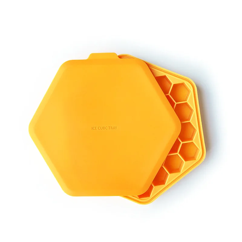 

37 Cavity Honeycombs Ice Tray With Lid Ice Cubes Molds Easy Release Ice Cubes Tray for Whiskey Cocktail Bourbon SASI