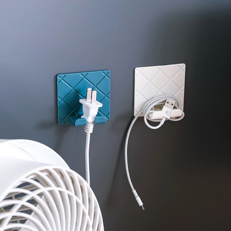 Folding Socket Hook Kitchen Appliance Punch-free Hanging Wire Plug Hook Socket Power Cord Storage Rack Home Storage Supplies