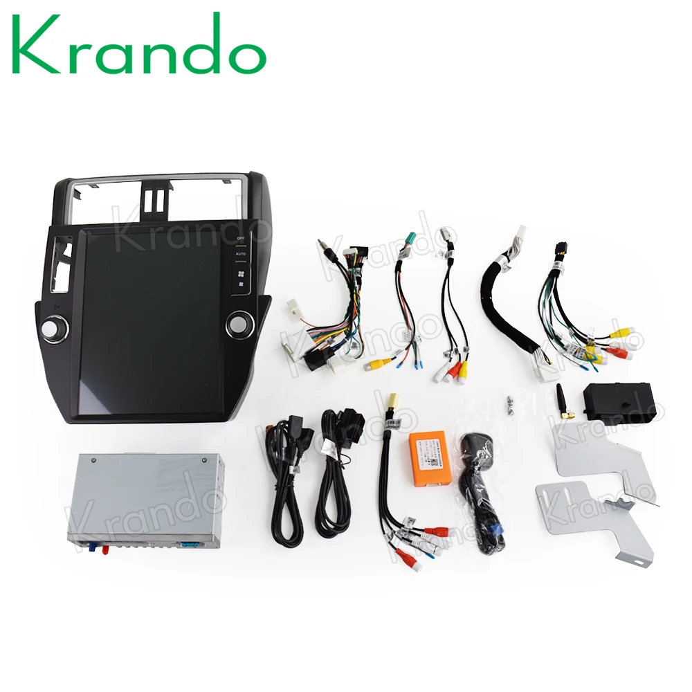 Автомобильный радиоплеер с большим экраном Krando Android 8 1 12 дюйма Тесла для Toyota Prado