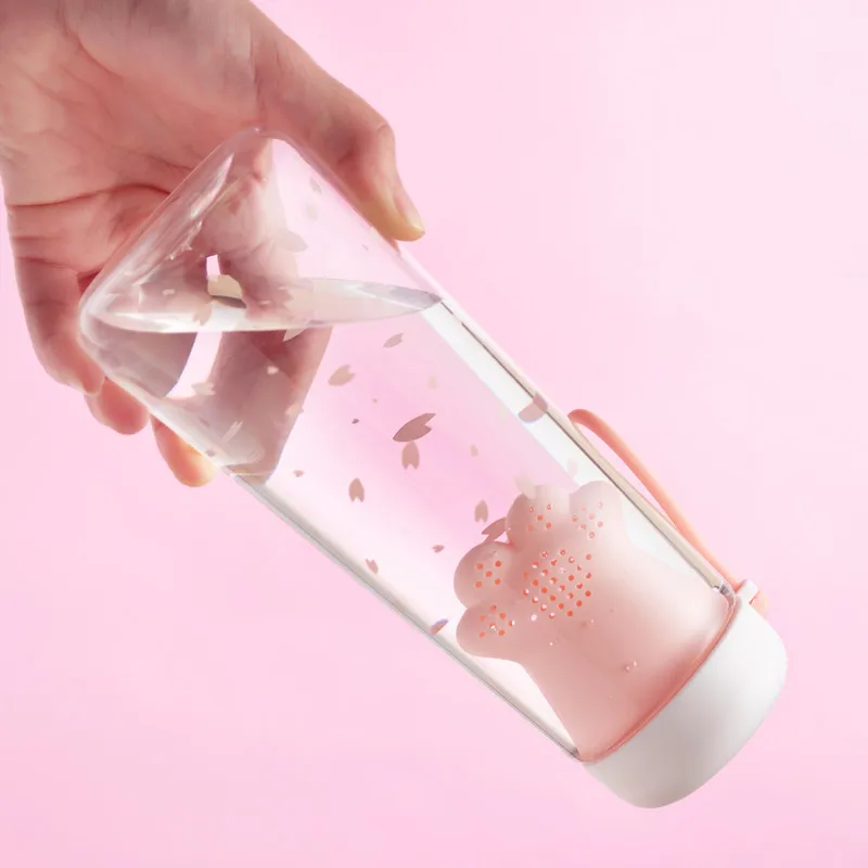 550 мл креативные милые кошачьи когти с чайным фильтром пластиковая чашка Kawaii