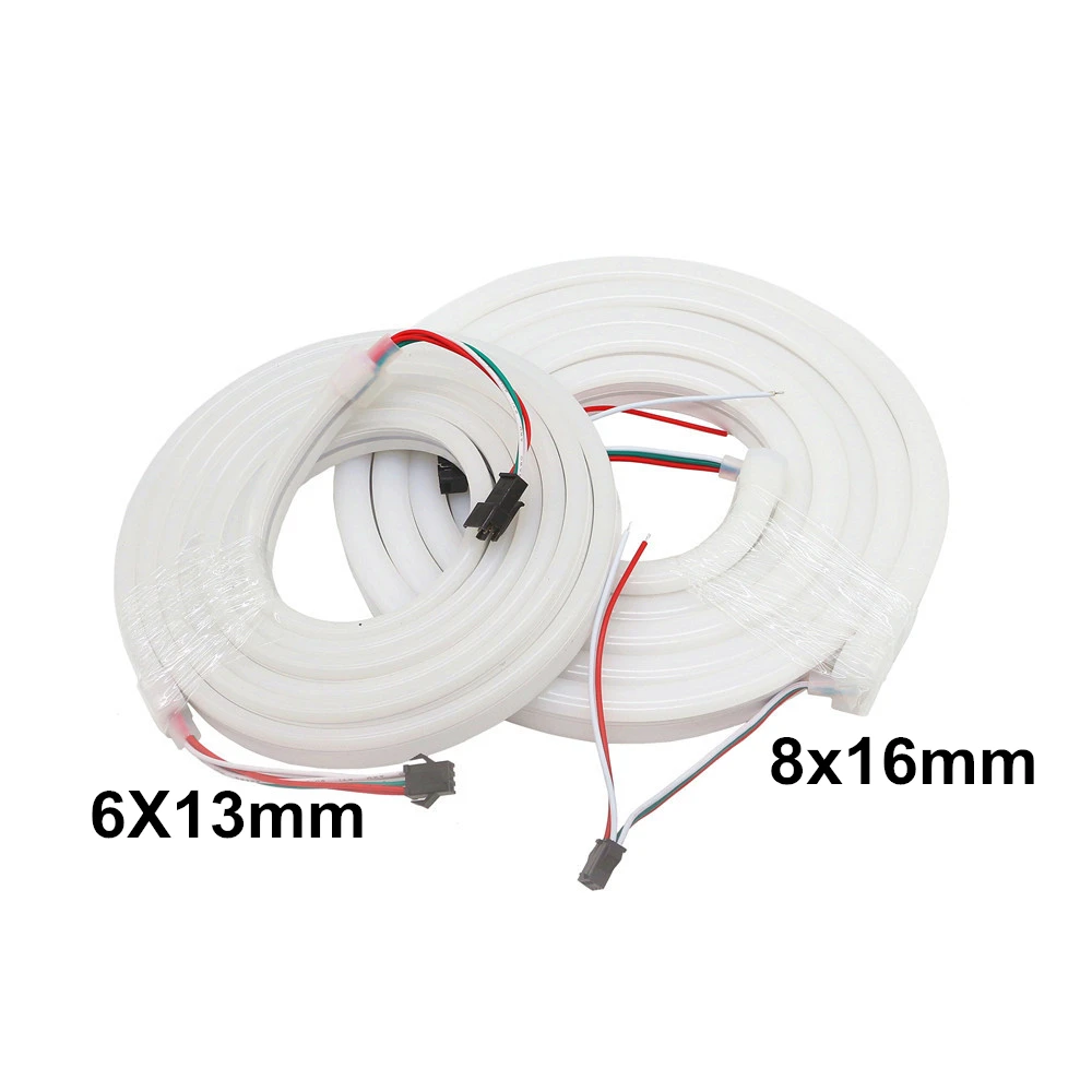 Пиксельная светодиодная неоновая веревка постоянного тока 5 В 2 м/рулон RGB