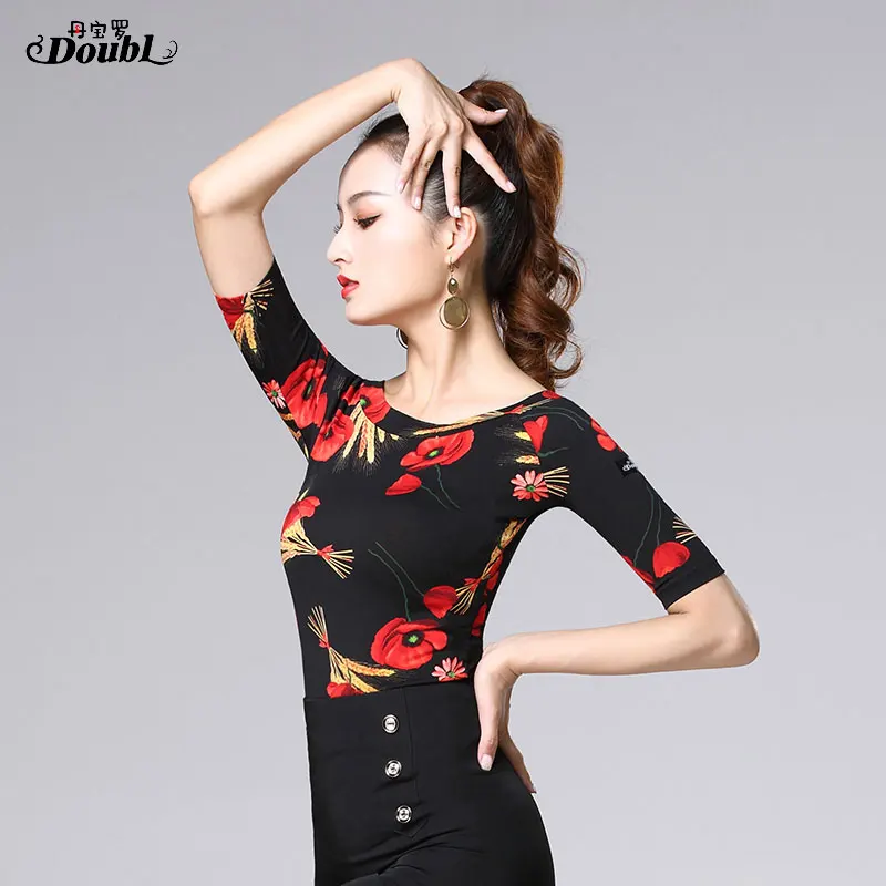 Женские топы для латинских танцев с принтом взрослых новинка 2020|Бальные танцы| |