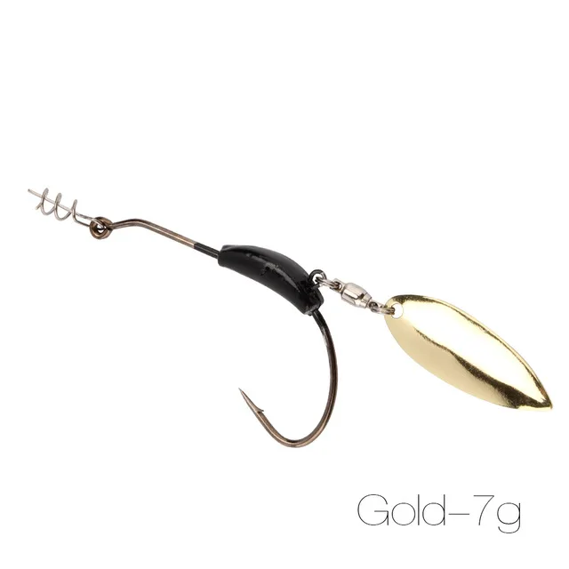 Gold 7g Палисандр 3 шт. офсетные рыболовные крючки свинцовый Утяжеленный кривошипный крючок с металлическими блестками мягкий крючок с наживкой золотой серебряный цвет - Цвет: Gold 7g