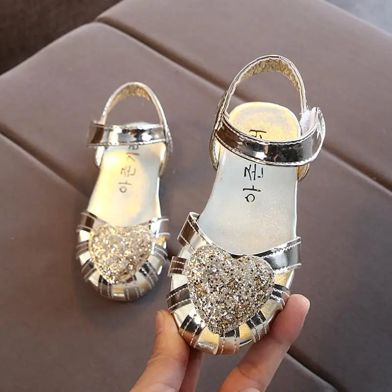 

Summer girls sandals 2020 new children's beach sandals fashion sequin princess sandals casual student dance shoes size 26-36