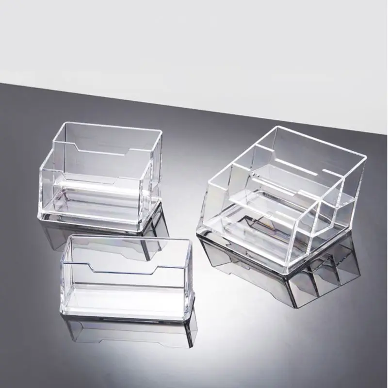 

5Pcs Acrylic Plastic Transparent Desktop Business Card Holder Storage Display 19QC