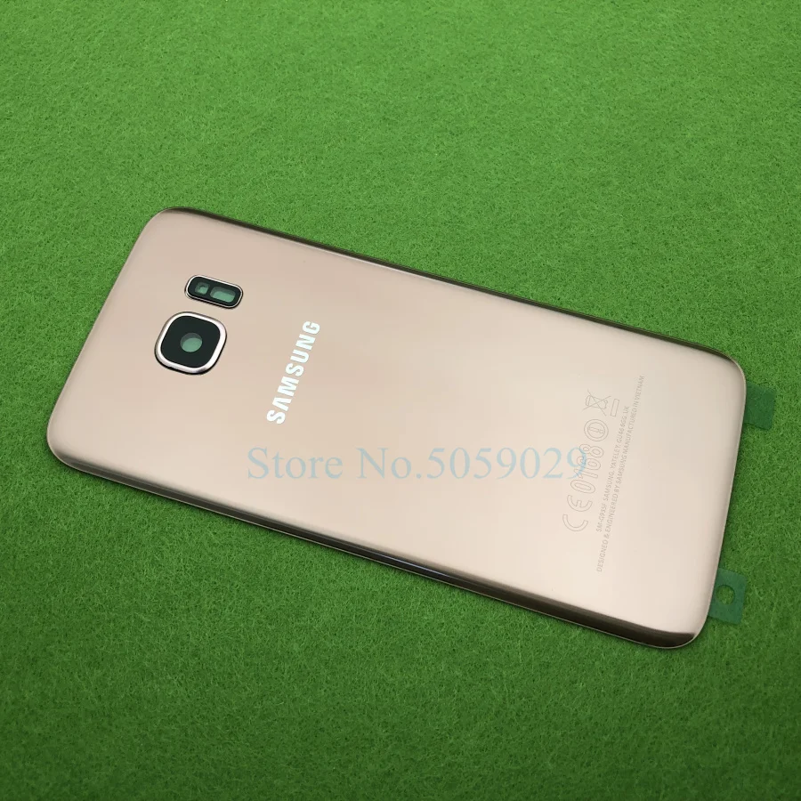 Для SAMSUNG Galaxy S7 G930 SM-G930F S7 Edge G935 G935F Задняя стеклянная крышка батарейного отсека задняя дверь Корпус Задняя стеклянная крышка