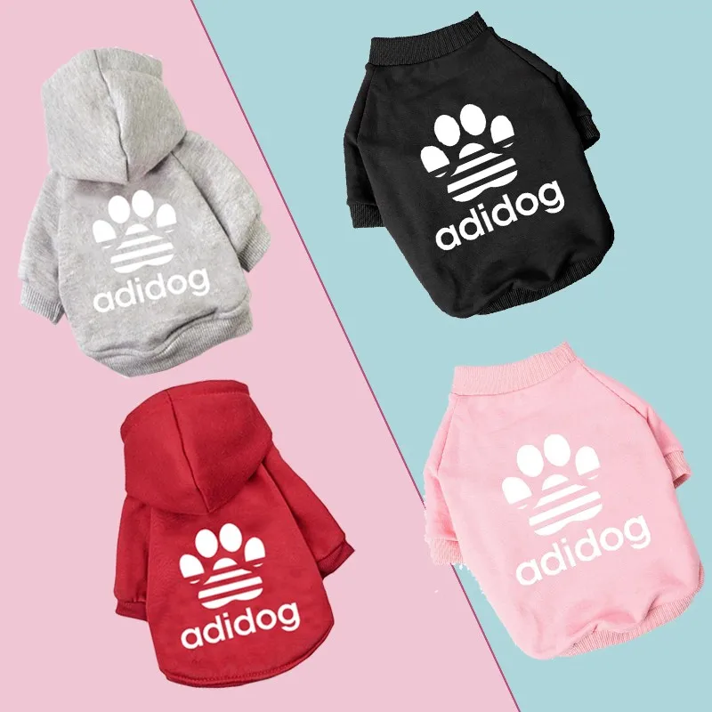 Зимняя одежда для собак теплые модные толстовки с надписью пальто свитер