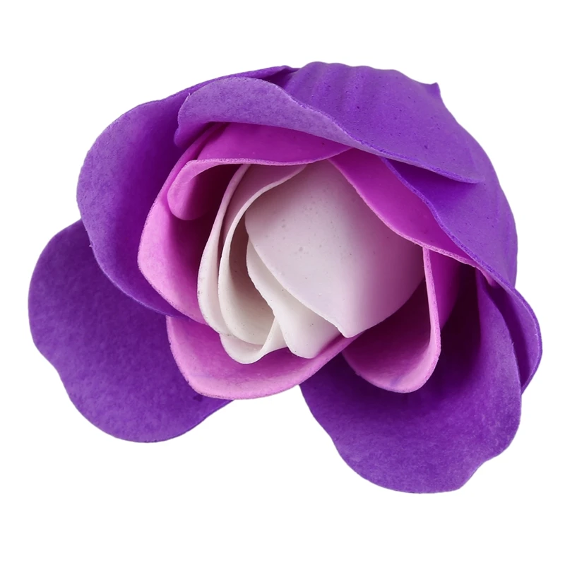 24 Pcs Purple Scented Bath Soap Rose Petal in Heart Box