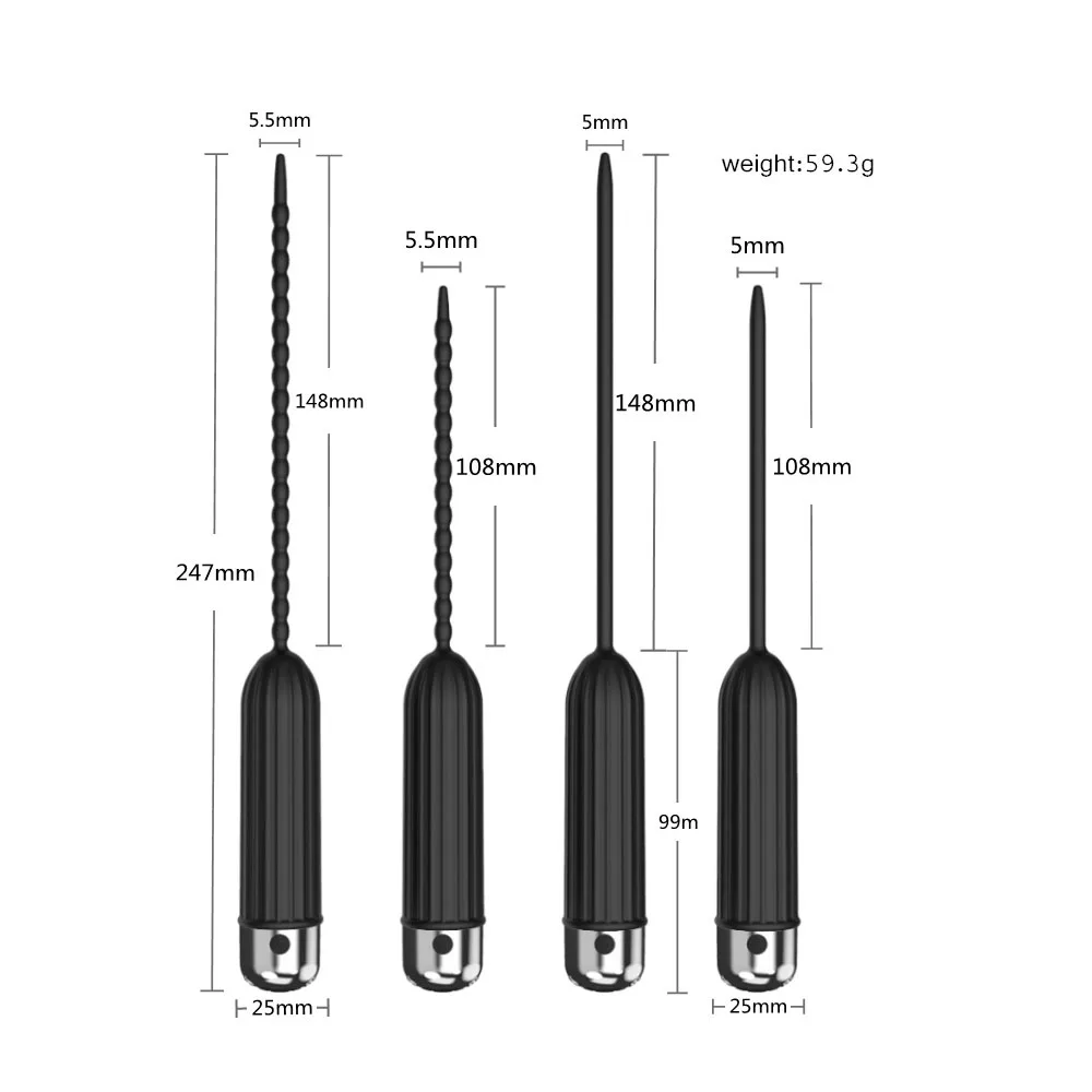 USB зарядка Вибрация конский карандаш для глаз силиконовый уретральный пенис